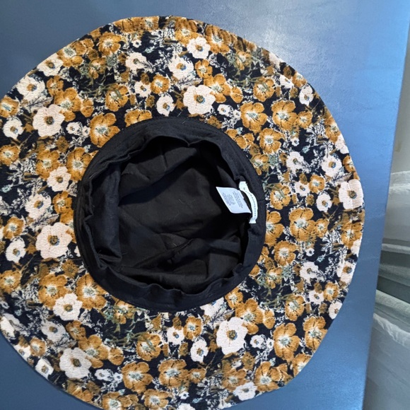 Anthropologie Floral Corduroy Sunhat One Size Autumn Colors - Picture 3 of 4
